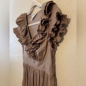 Maggy London Tan Midi Dress